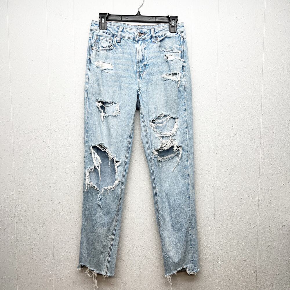 American Eagle Sigrid Distressed Jeans Womens 4 High Waist Whiskered 5-Pocket